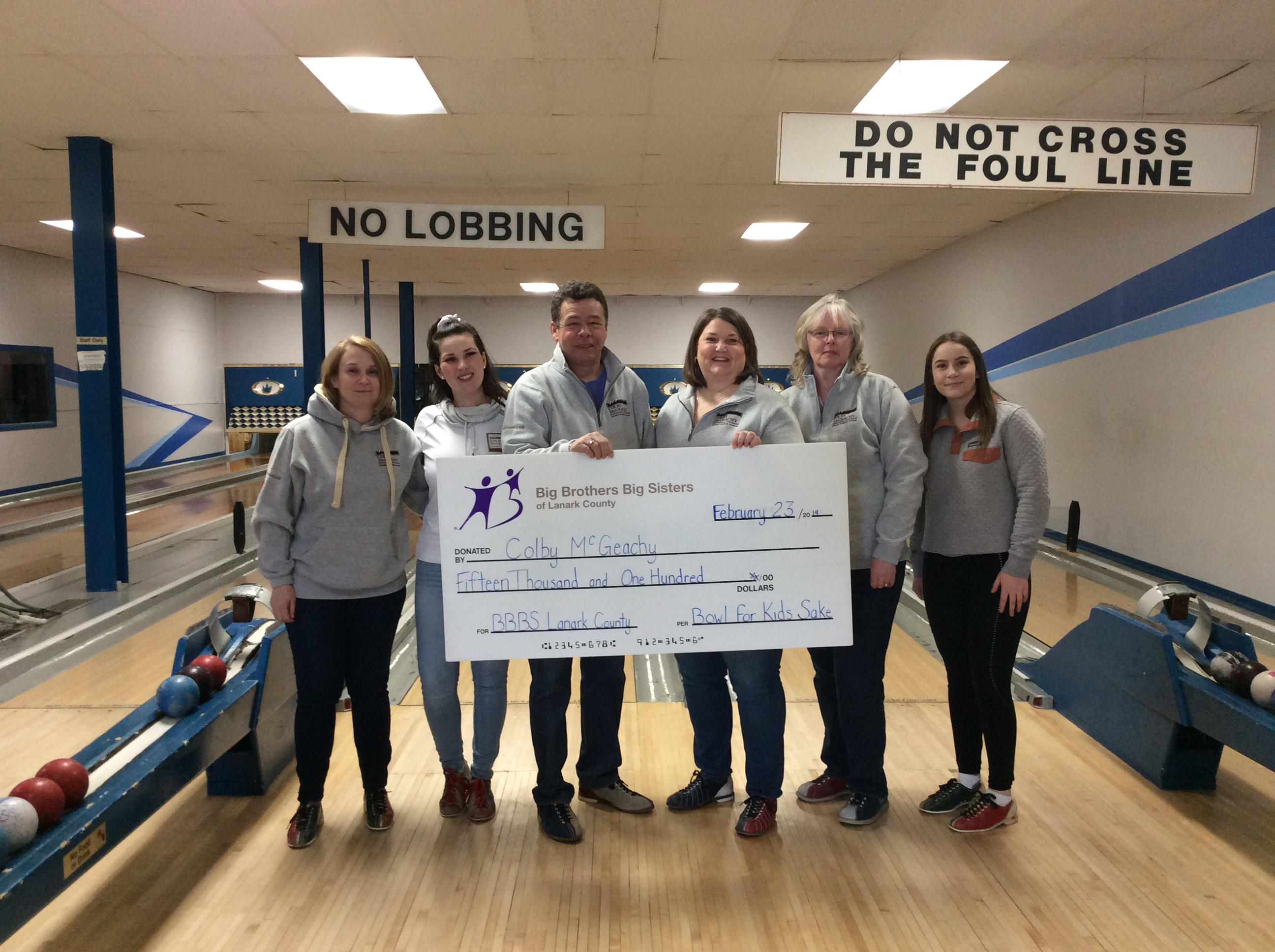 Colby McGeachy Accountants present cheque to BBBS of Lanark County